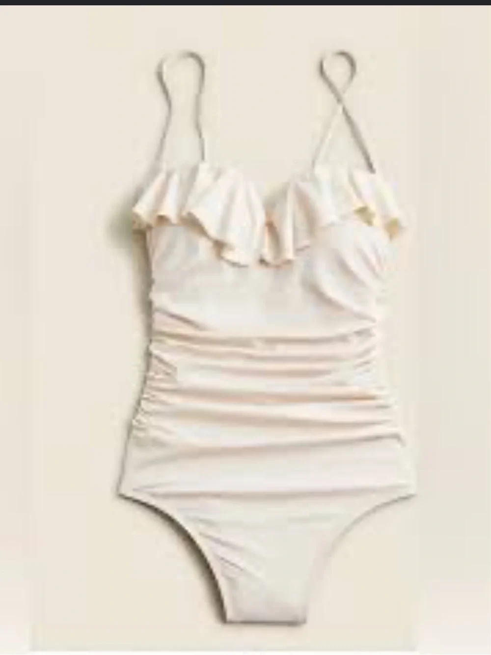 J.Crew Ivory Ruched One-Piece Swimsuit | Size 10 | Excellent Used Condition